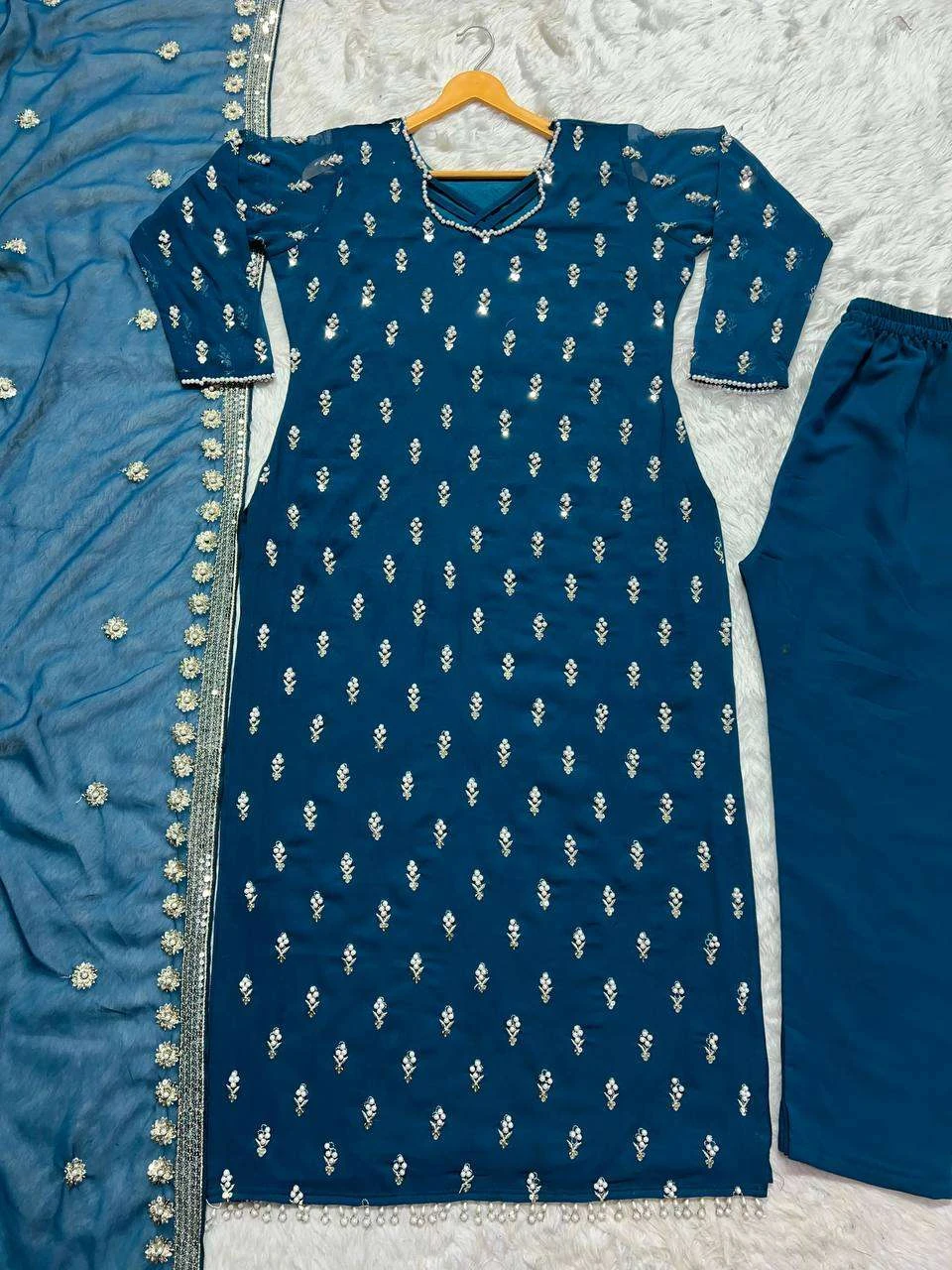 Vardan Ethnic Md 3004 Faux Georgette Wholesale Designer Salwar Suit — Wholesale Salwar Suits, MPA wholesale from Surat — view 5